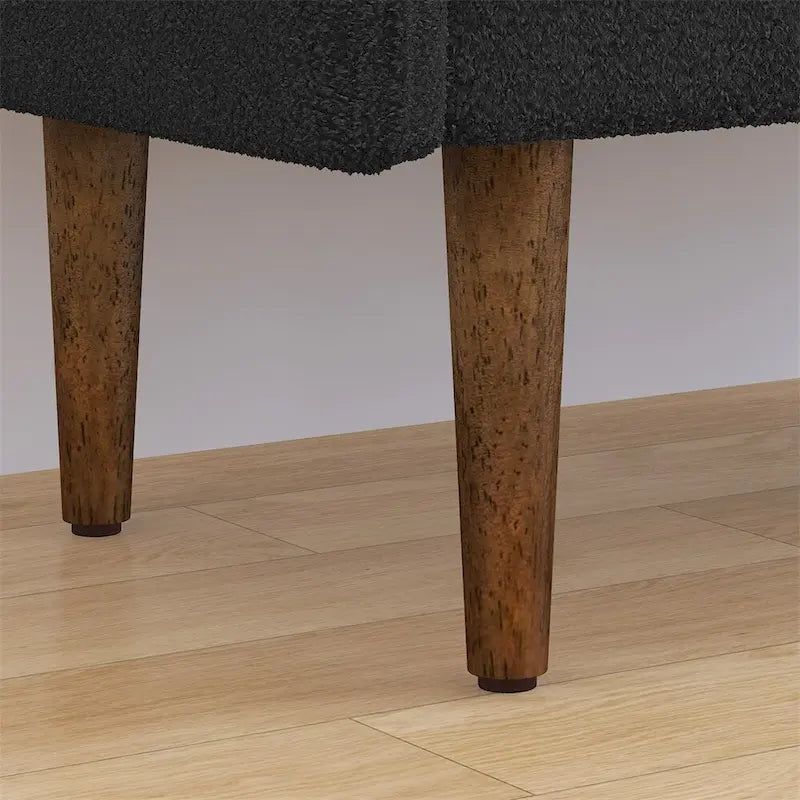 Sitzhocker aus Teddy-Samt mit Stauraum, geeignet für Apartments