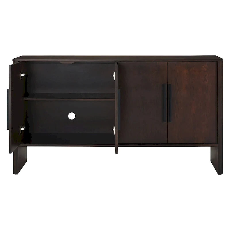 Sideboard aus Holz mit 4 Türen, verstellbaren Einlegeböden und langen Griffen