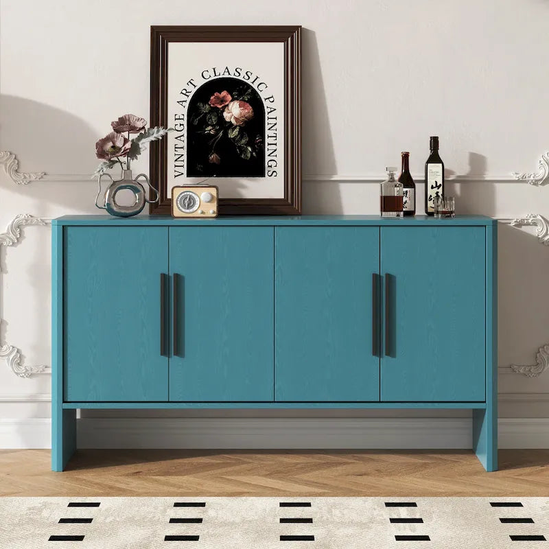 Sideboard aus Holz mit 4 Türen, verstellbaren Einlegeböden und langen Griffen
