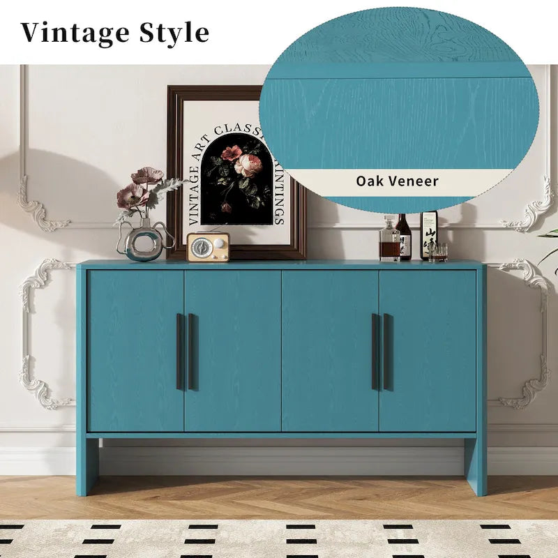 Sideboard aus Holz mit 4 Türen, verstellbaren Einlegeböden und langen Griffen