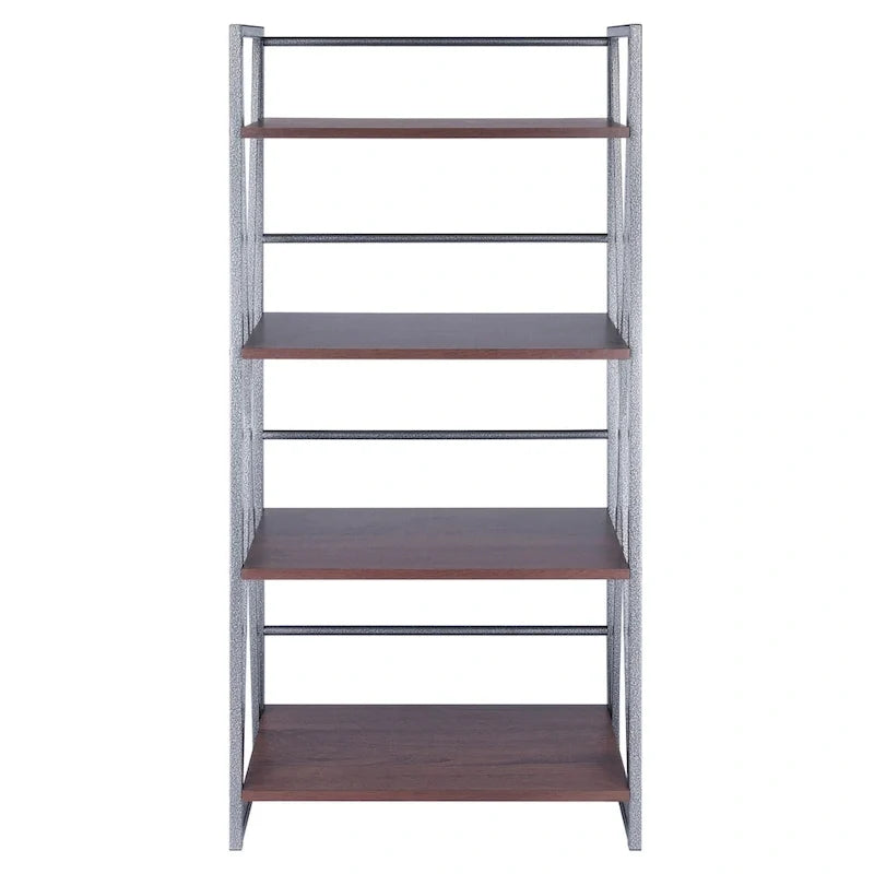 4 Tier Storage Shelf - 48.5 - Graphite and Walnut