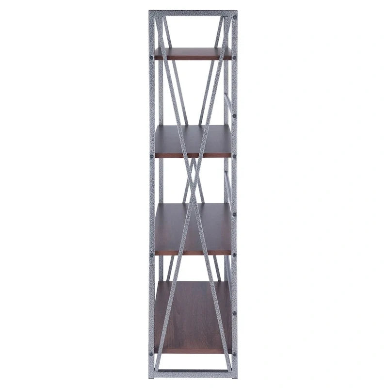 Étagère de rangement à 4 niveaux - 48.5 - graphite et noyer