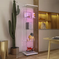 Vitrine en verre trempé, meuble de rangement, classeur avec éclairage LED