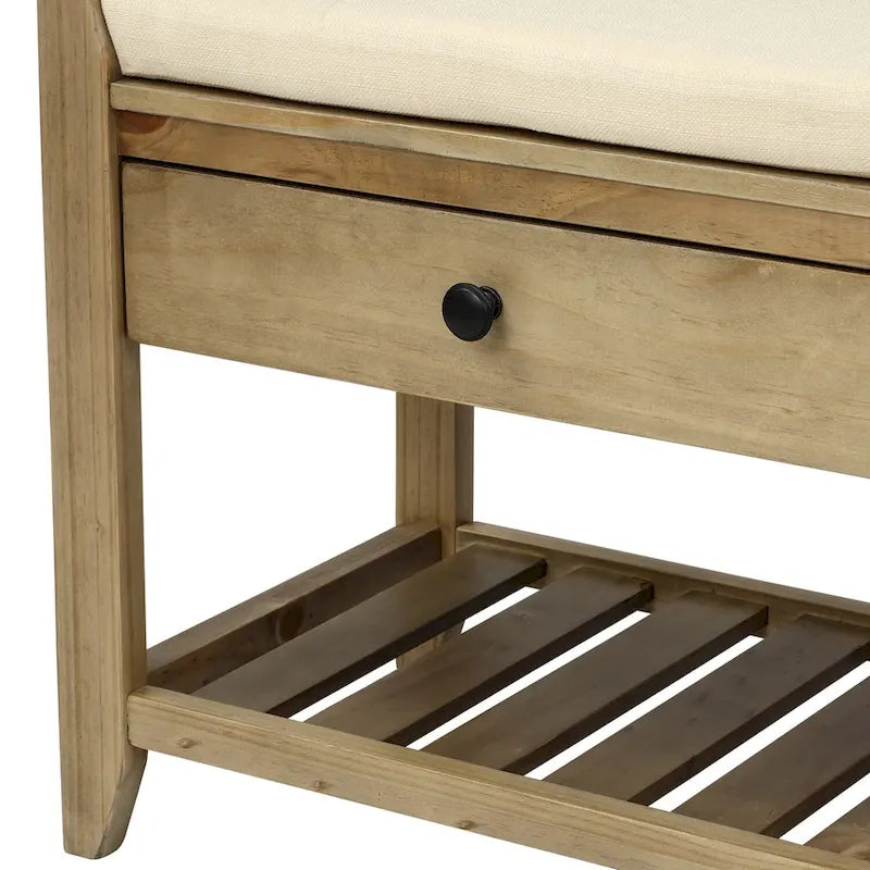 Vielseitiger Schuhschrank mit gepolstertem Sitz und Schubladen