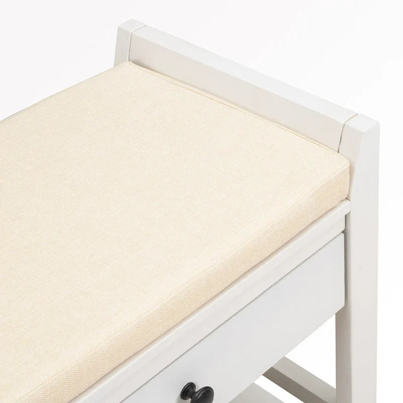 Banc de rangement d’entrée de 43 avec porte-chaussures, siège rembourré et tiroirs
