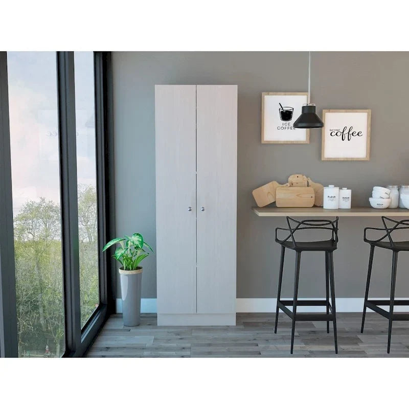 FM Furniture Virginia Double Door Storage Cabinet, Five Shelves