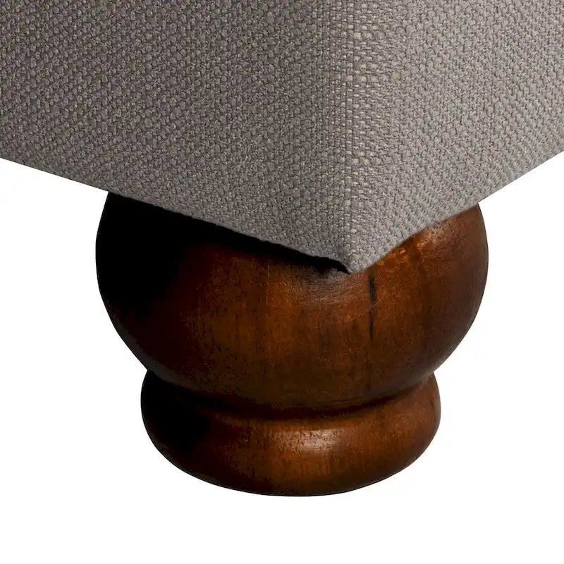 Banc de rangement capitonné gris