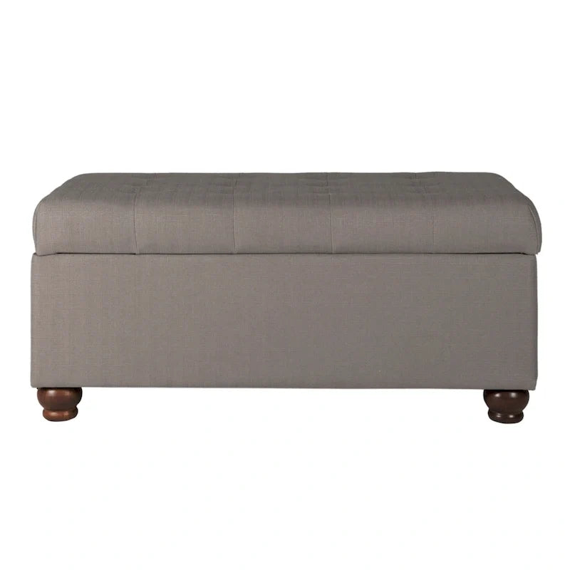 Banc de rangement capitonné gris