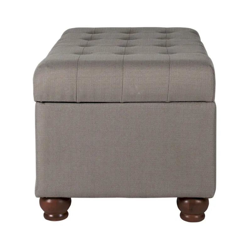 Banc de rangement capitonné gris
