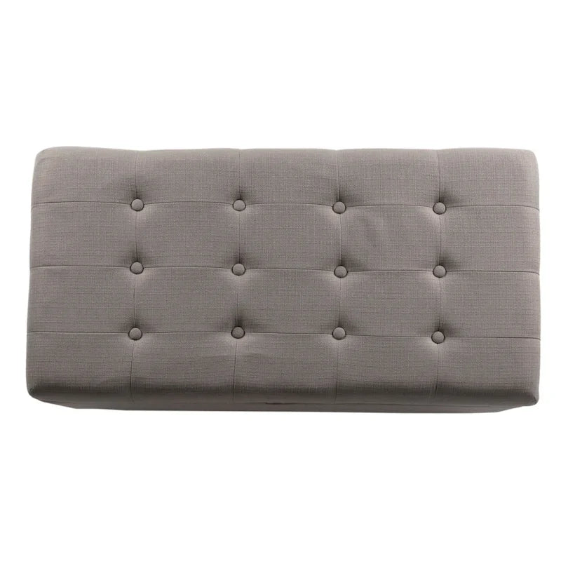 Banc de rangement capitonné gris