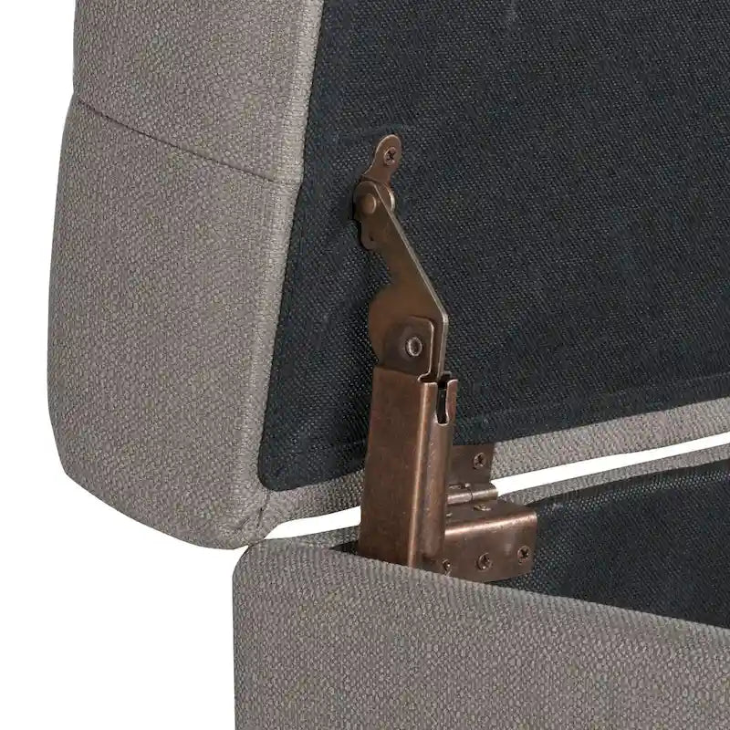 Banc de rangement capitonné gris