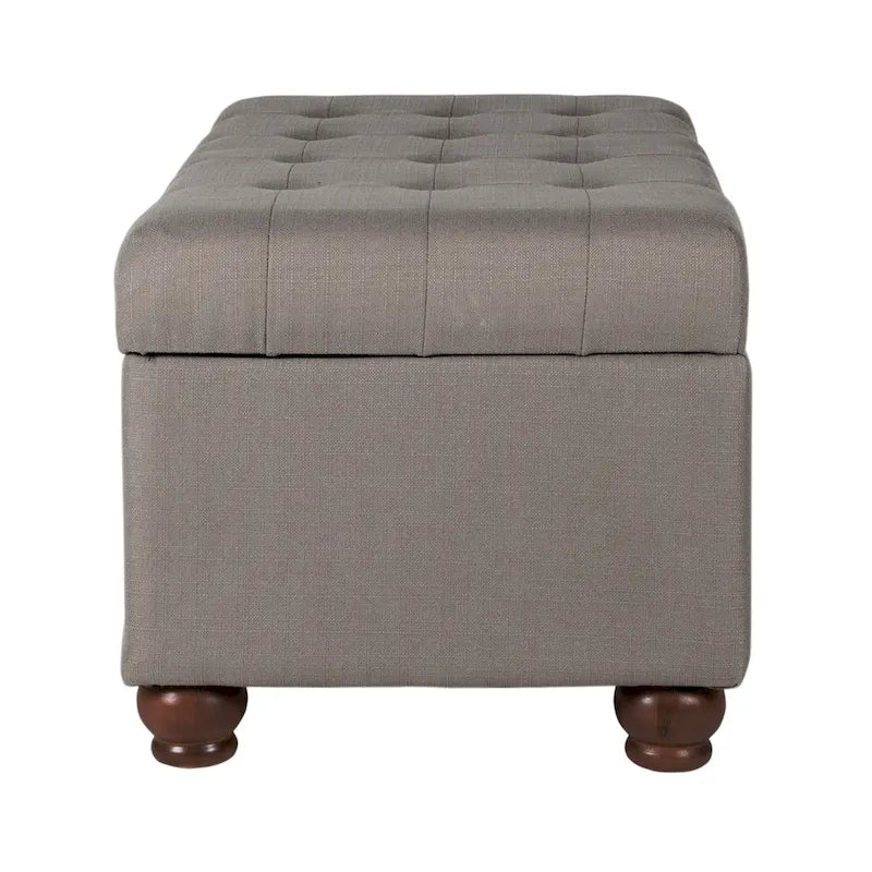 Banc de rangement capitonné gris