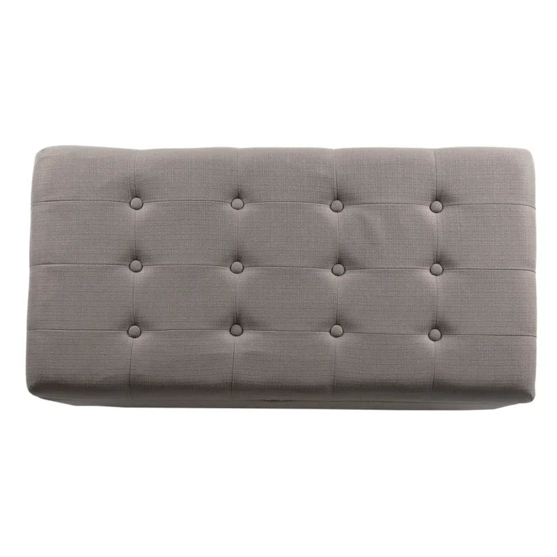 Banc de rangement capitonné gris