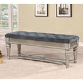 Banc d'appoint traditionnel rembourré en tissu capitonné