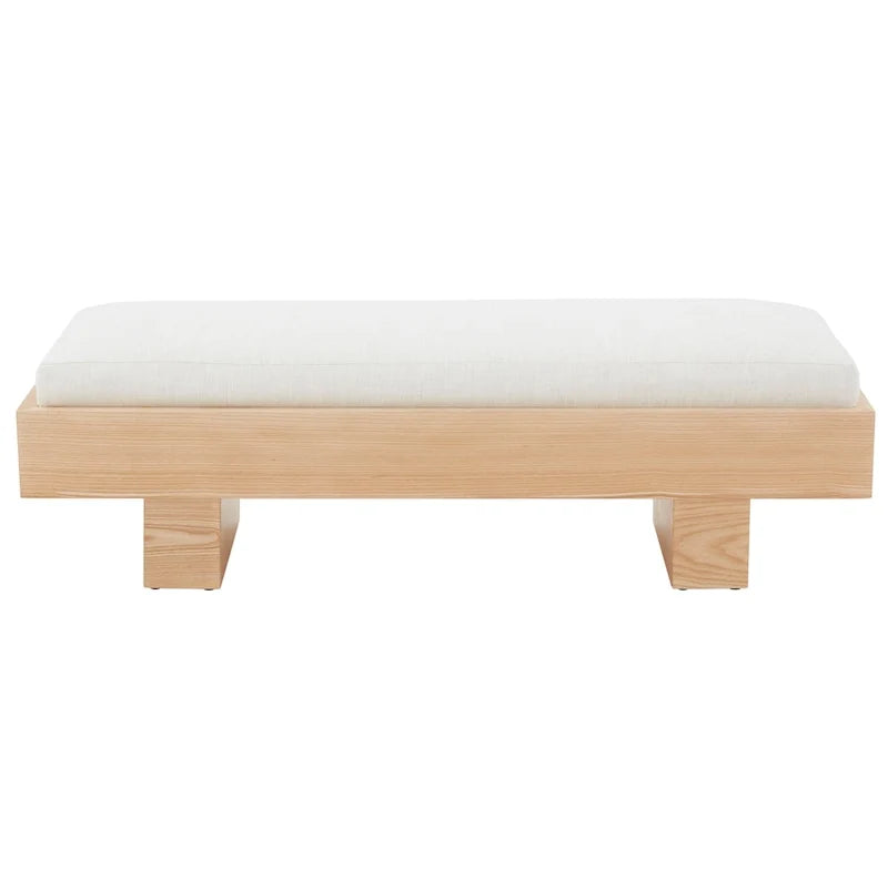 Weiße Holzbank - 52 W x 20 D x 17 H