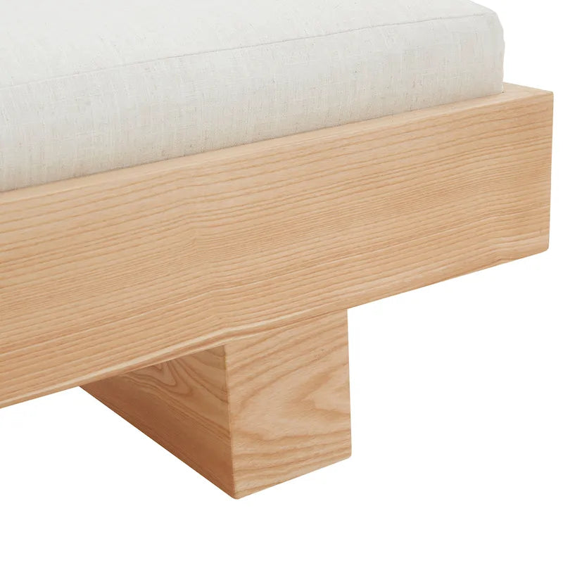 Weiße Holzbank - 52 W x 20 D x 17 H