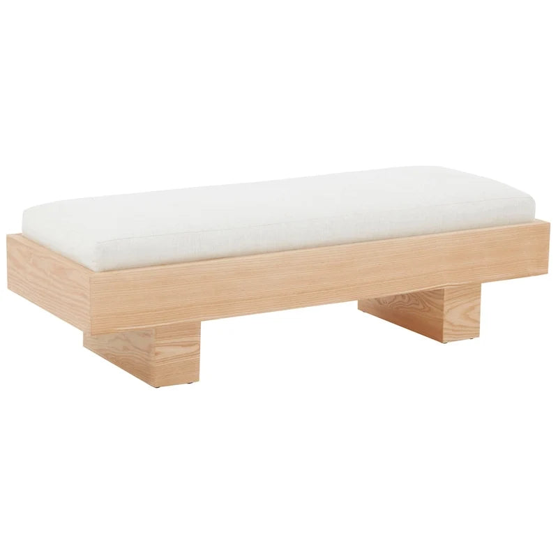 Weiße Holzbank - 52 W x 20 D x 17 H
