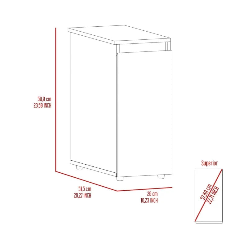 Meuble de rangement de salle de bain avec plateau relevable et tiroir