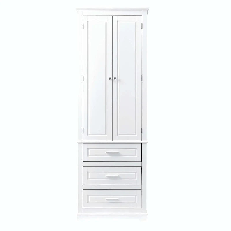 Hoher Badezimmerschrank mit drei Schubladen