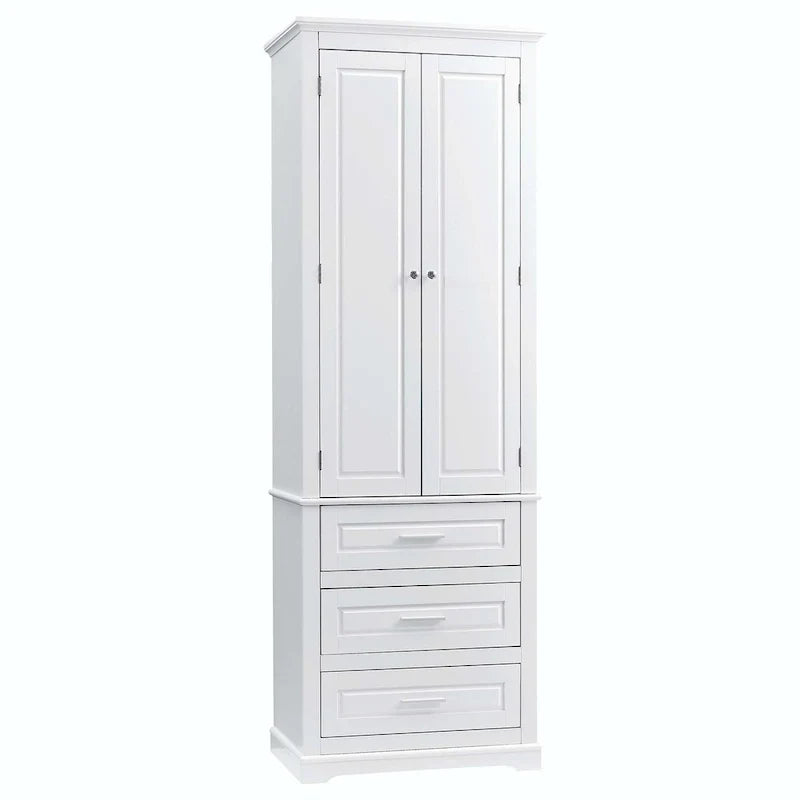 Hoher Badezimmerschrank mit drei Schubladen