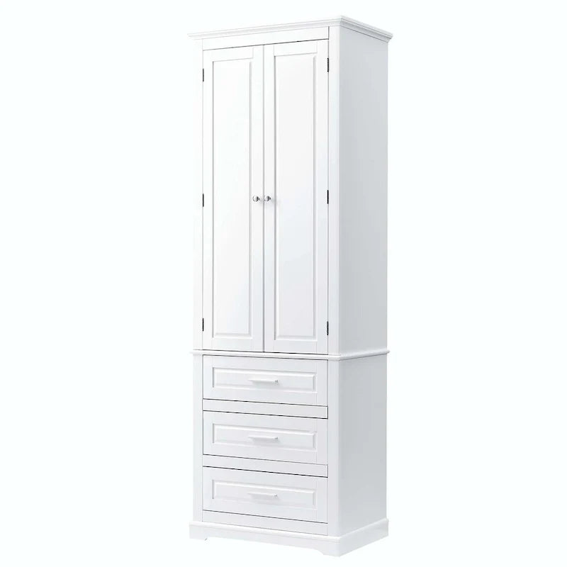 Hoher Badezimmerschrank mit drei Schubladen