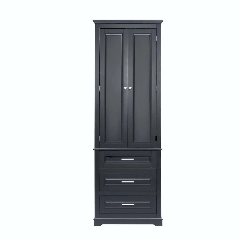 Hoher Badezimmerschrank mit drei Schubladen
