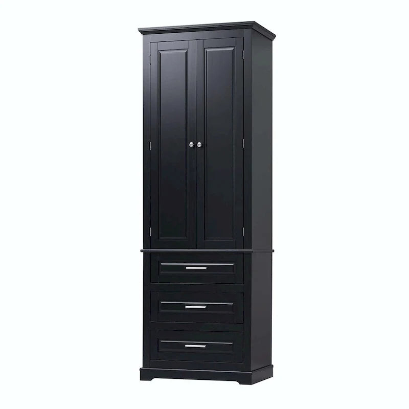 Hoher Badezimmerschrank mit drei Schubladen