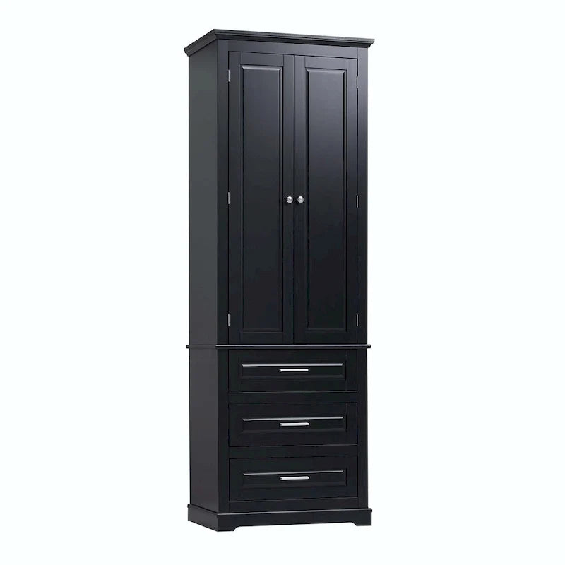Hoher Badezimmerschrank mit drei Schubladen