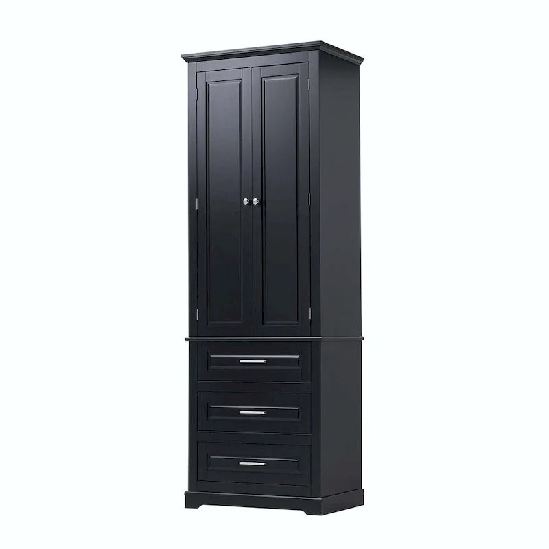 Hoher Badezimmerschrank mit drei Schubladen