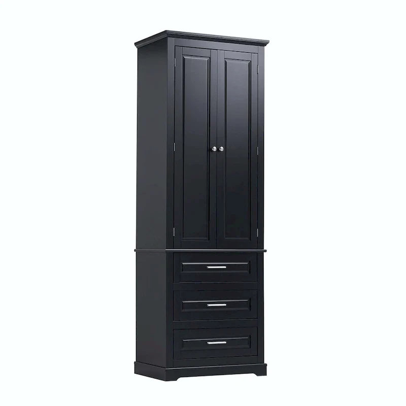 Hoher Badezimmerschrank mit drei Schubladen