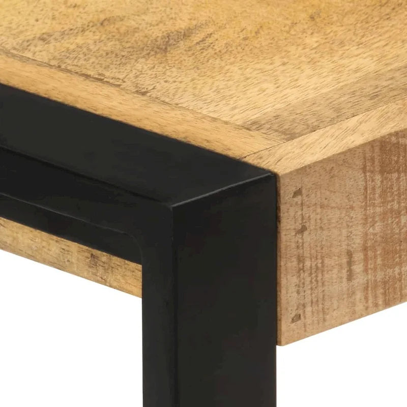 Aparador lateral de madera maciza de mango, 47.2x11.8x29.5