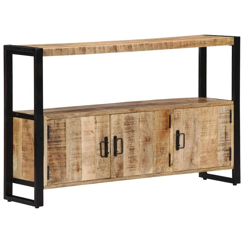 Aparador lateral de madera maciza de mango, 47.2x11.8x29.5
