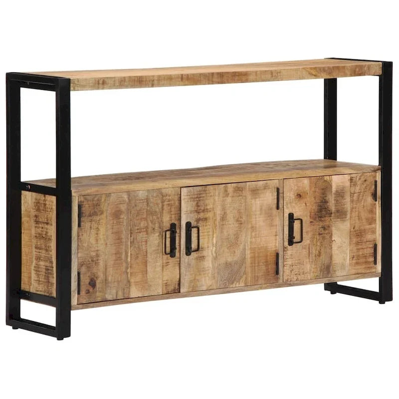 Aparador lateral de madera maciza de mango, 47.2x11.8x29.5