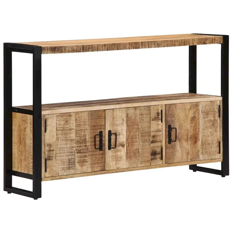 Aparador lateral de madera maciza de mango, 47.2x11.8x29.5