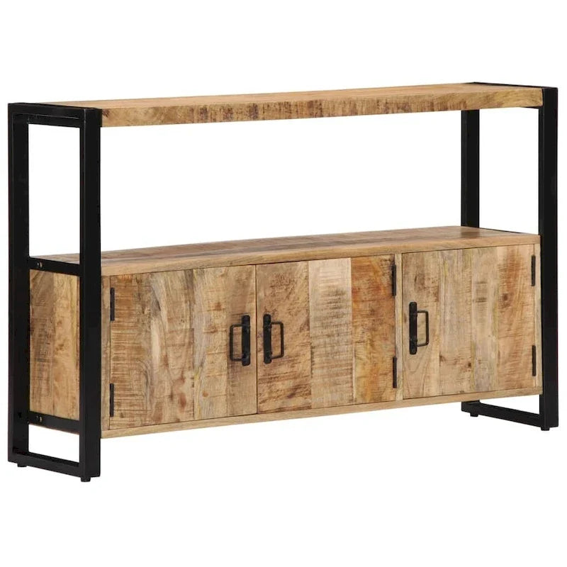 Aparador lateral de madera maciza de mango, 47.2x11.8x29.5
