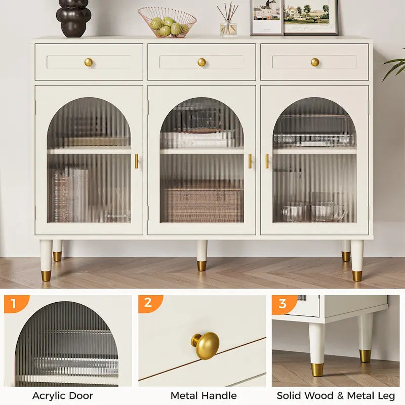 Buffet de 47.2 de large à 3 tiroirs