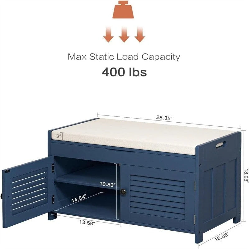 Schuhbank mit Stauraum - 15.94D x 28.35W x 17.87H