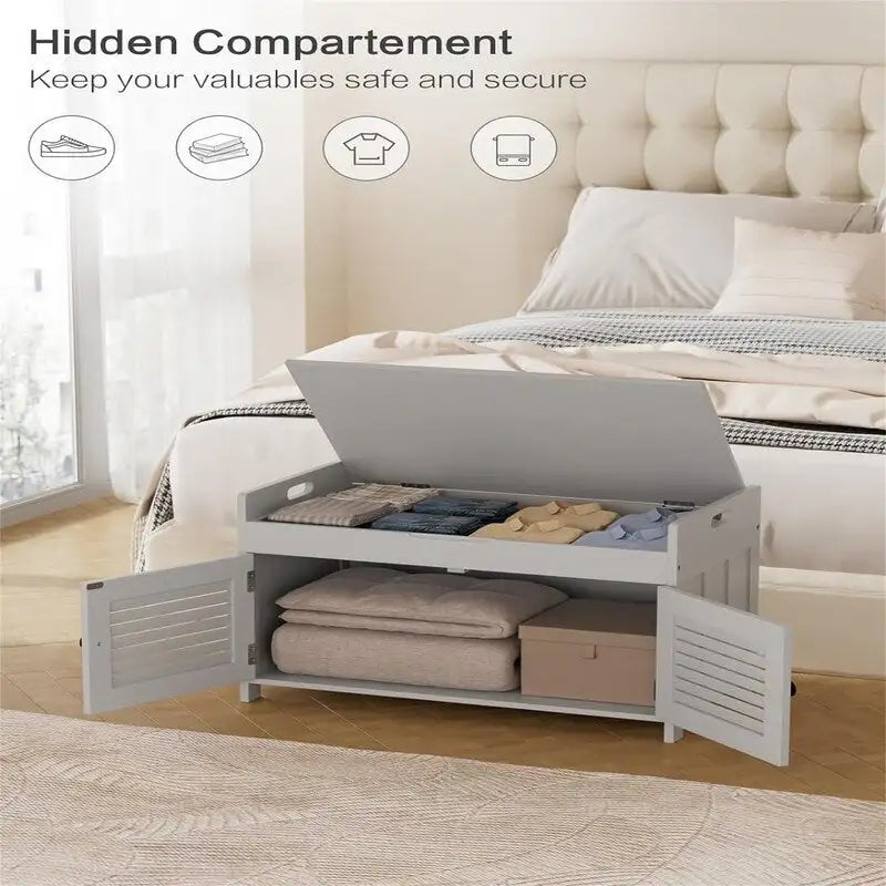 Banc de rangement à chaussures - 15.94D x 28.35W x 17.87H