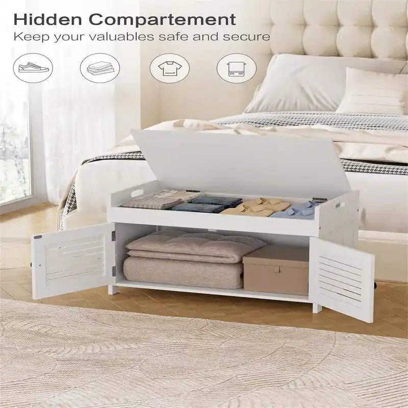 Banc de rangement à chaussures - 15.94D x 28.35W x 17.87H