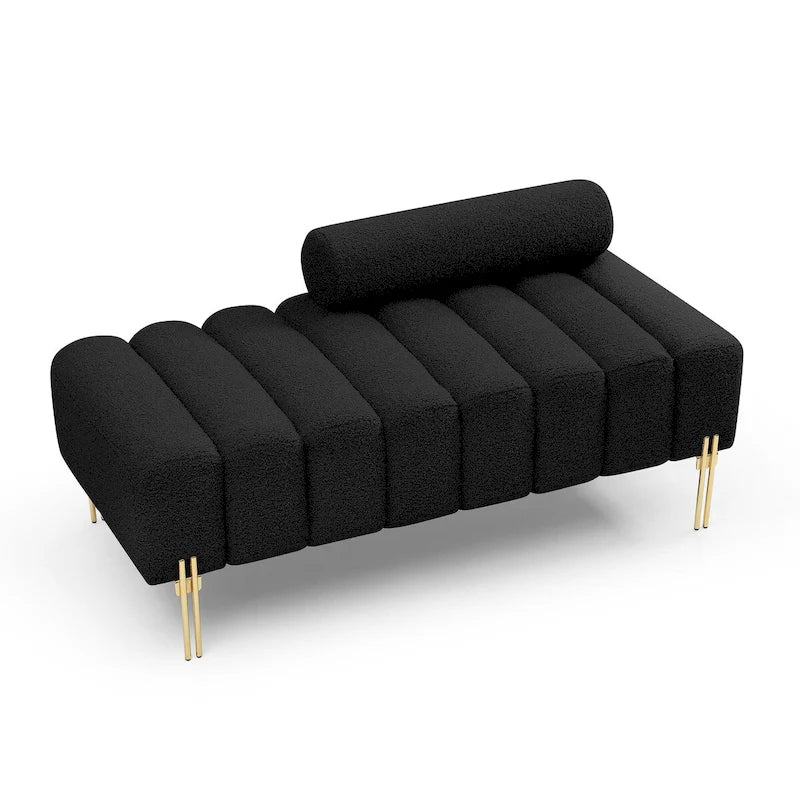 Banc moderne de 53.2 de large en tissu, canapé 2 places au bout du lit, pouf de couloir