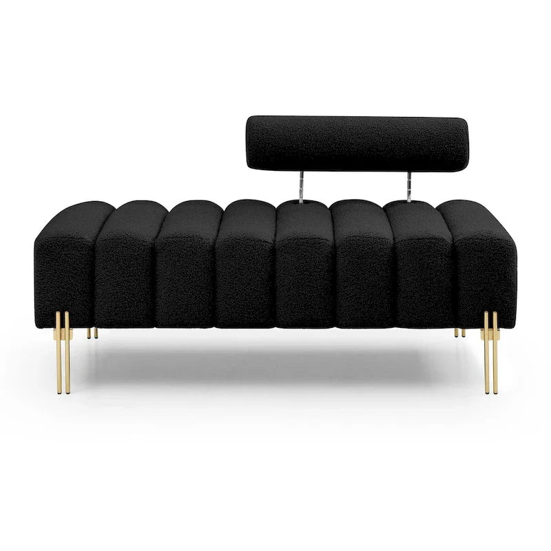 Banc moderne de 53.2 de large en tissu, canapé 2 places au bout du lit, pouf de couloir