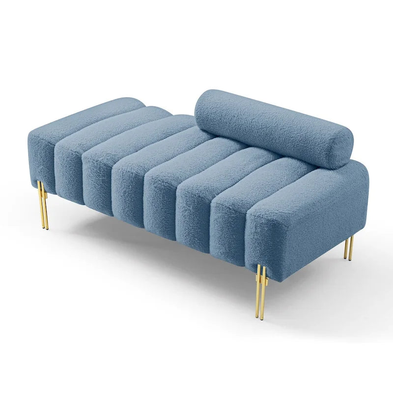 Banc moderne de 53.2 de large en tissu, canapé 2 places au bout du lit, pouf de couloir