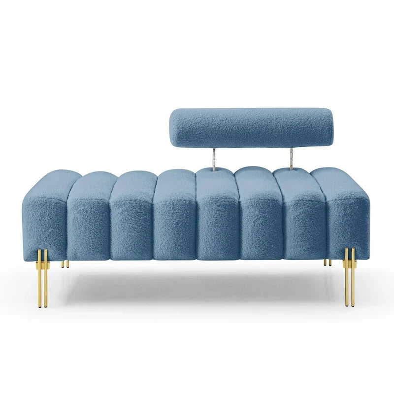 Banc moderne de 53.2 de large en tissu, canapé 2 places au bout du lit, pouf de couloir