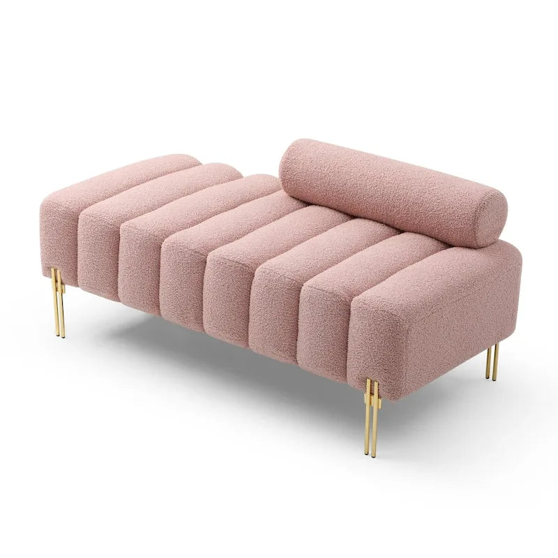 Banc moderne de 53.2 de large en tissu, canapé 2 places au bout du lit, pouf de couloir