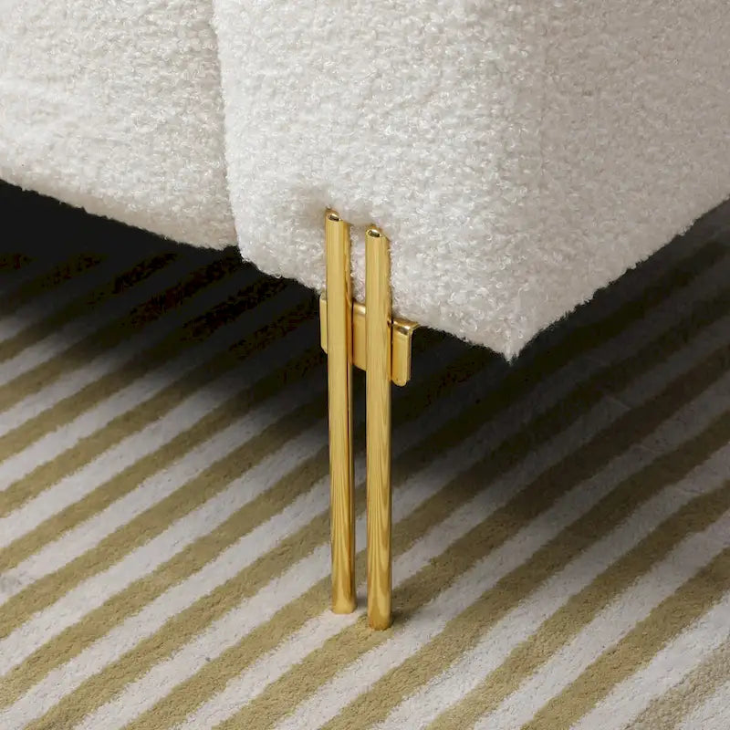 Banc moderne de 53.2 de large en tissu, canapé 2 places au bout du lit, pouf de couloir