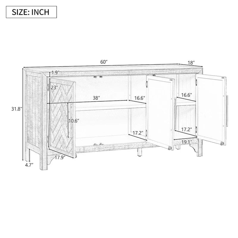 Meuble de rangement pour le salon, l'entrée et le bureau
