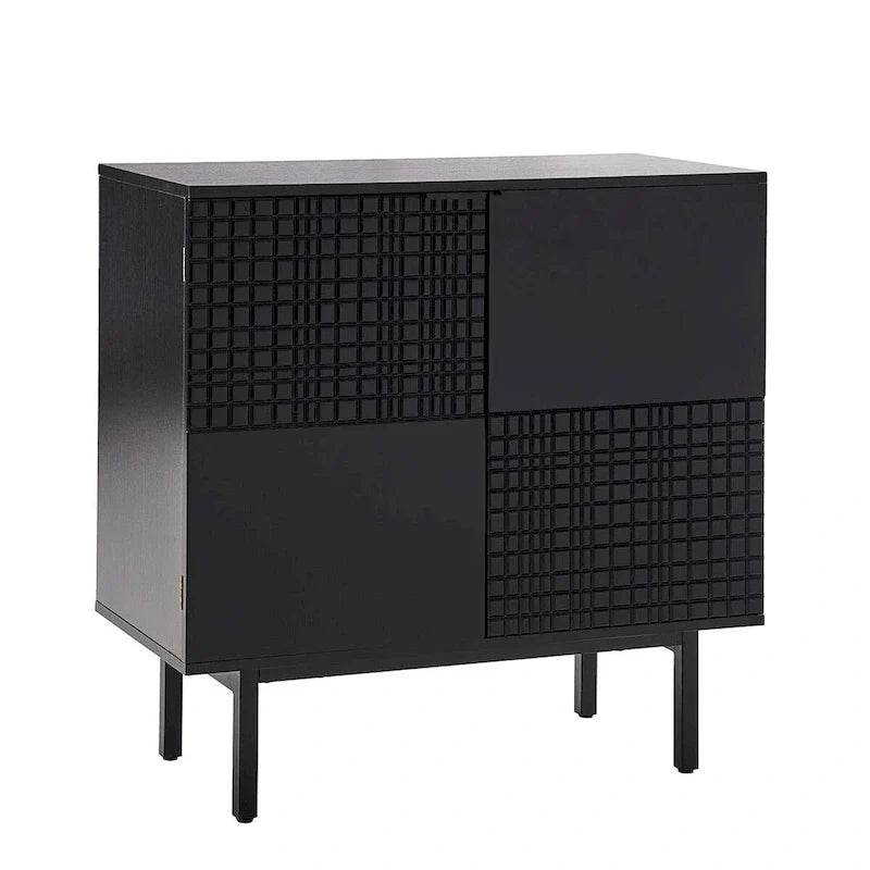 30Tall Akzentschrank mit 2 Türen und Metallbeinen
