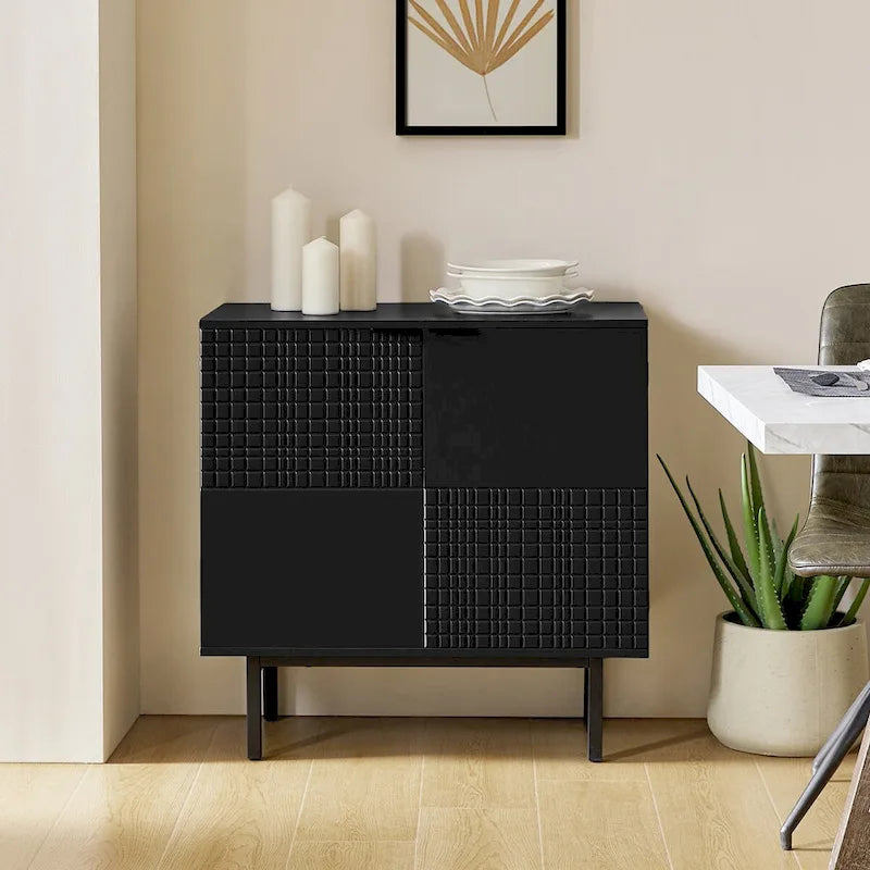 30Tall Akzentschrank mit 2 Türen und Metallbeinen