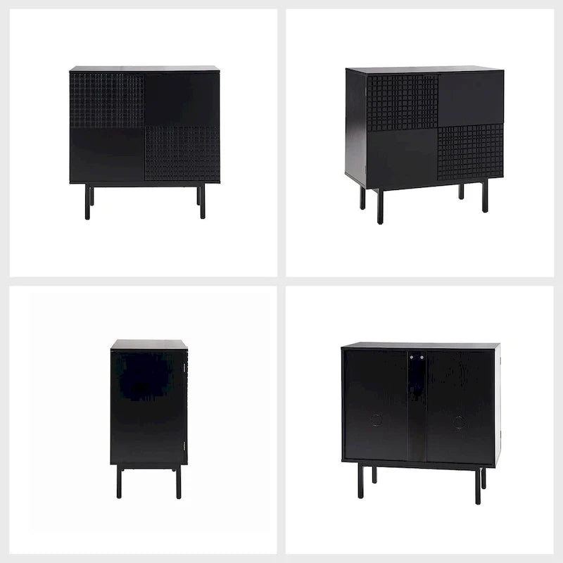 Aparador decorativo alto de 30 con 2 puertas y patas de metal