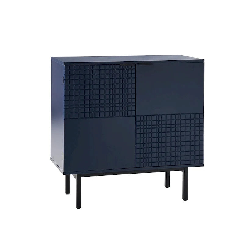 Aparador decorativo alto de 30 con 2 puertas y patas de metal